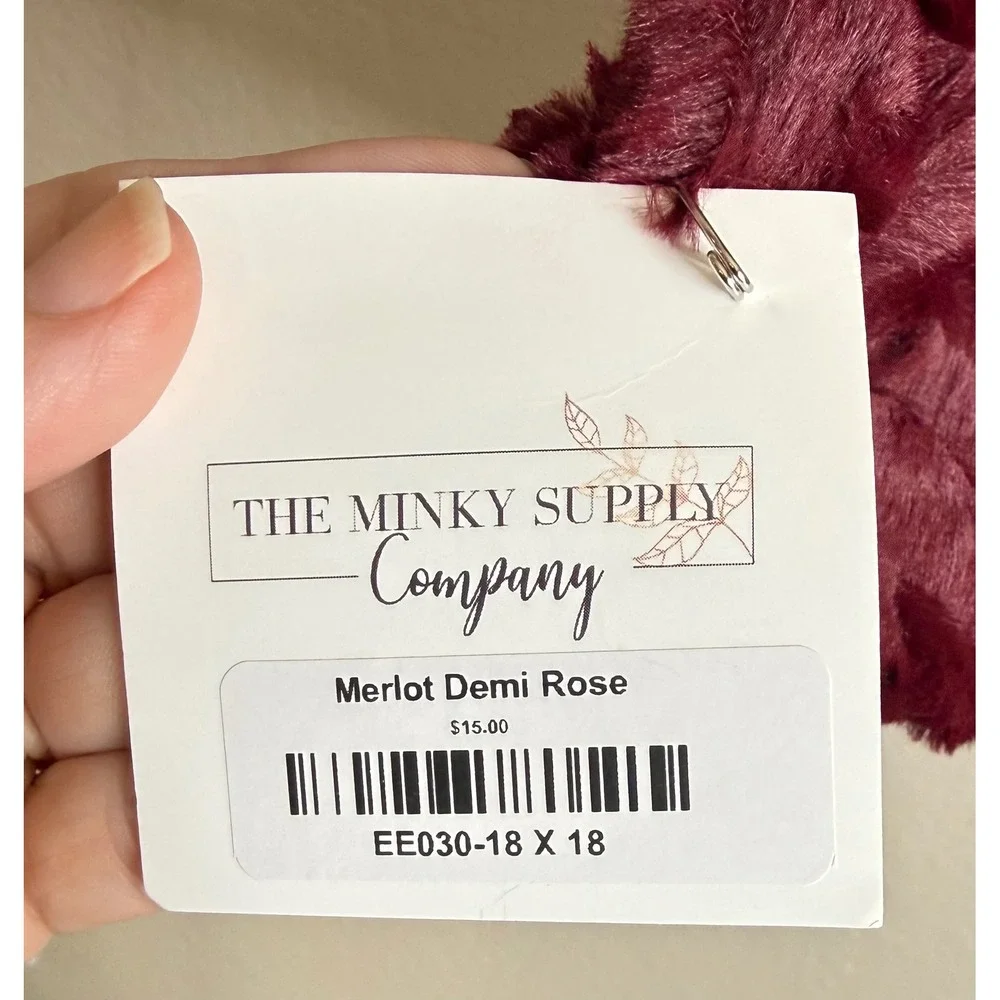 The Minky Supply Company Home 18x18 Pillow Cover Merlot Demi Rose Burgundy NEW